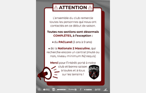 Sections complètes à l'exception du PACLand et de la N2M !